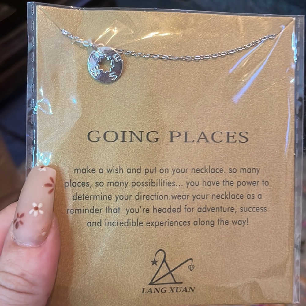 Lang Xuan Going Places Sterling Silver Chain Necklace Compass Dainty